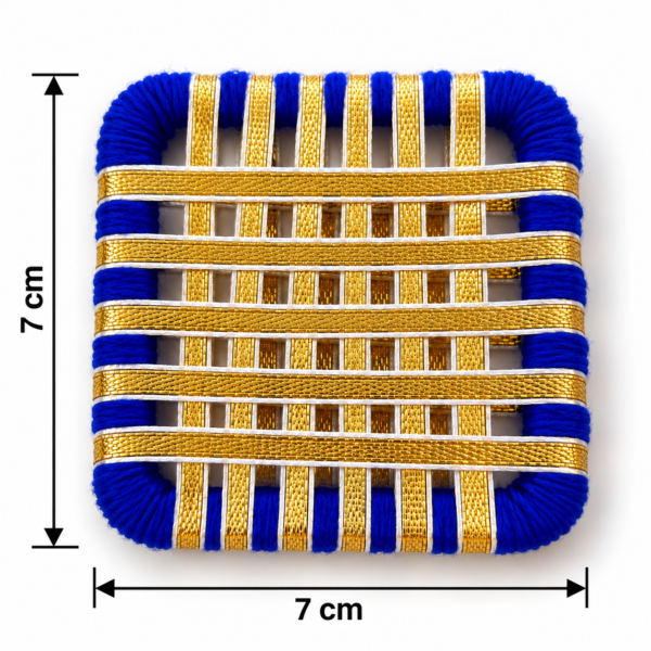 Royal Blue & Gold Decorative Embellishment – 7 cm