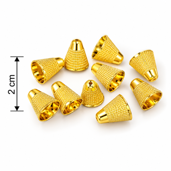 Golden Cone Bead Caps – 2 cm