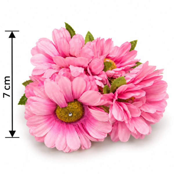 Pink Fabric Flower Cluster – 7 cm