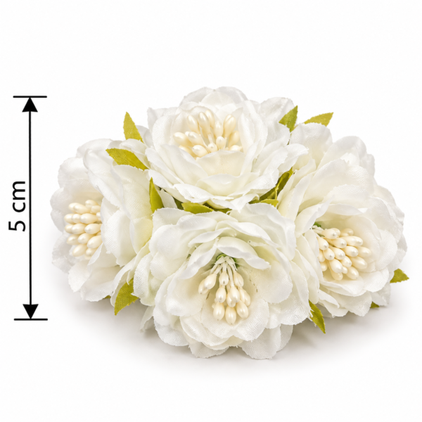 White Fabric Flower Embellishment – 5 cm