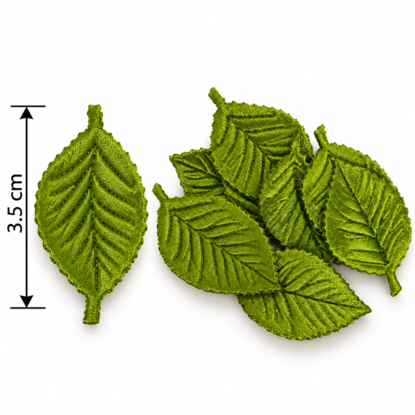 Green Fabric Leaf Embellishment – 3.5 cm