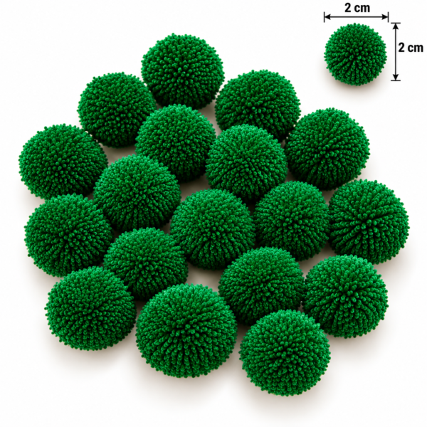 Dark Green Pom Pom Balls – 2.5 cm