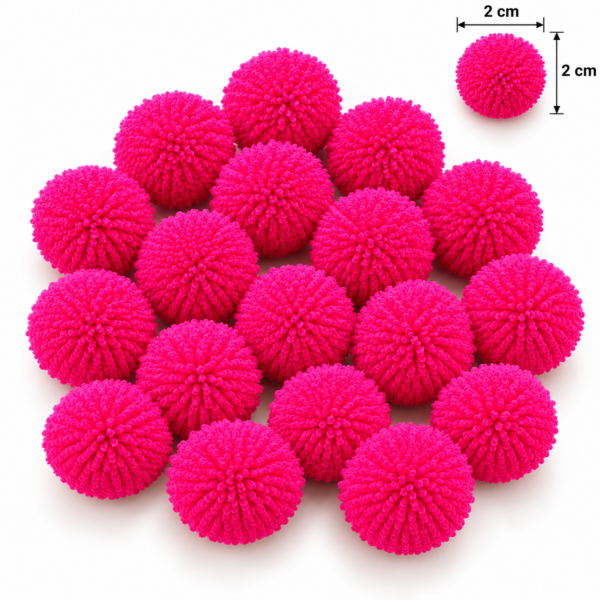 Pink Pom Pom Balls – 2.5 cm