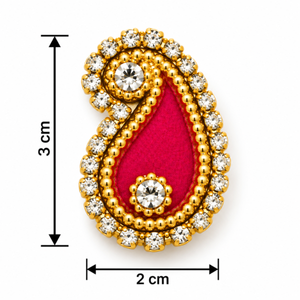Red Teardrop Kundan Embellishment