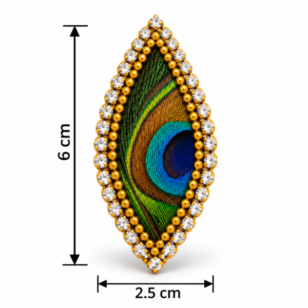 Royal Peacock Feather Kundan Embellishment – 6 cm