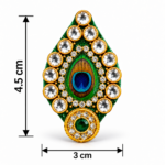 Royal Peacock Feather Kundan Embellishment – 4.5 cm