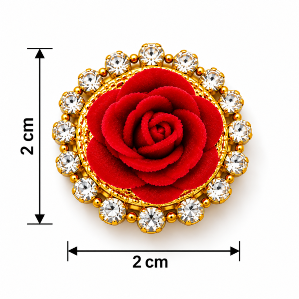 Red Rose Kundan Embellishment