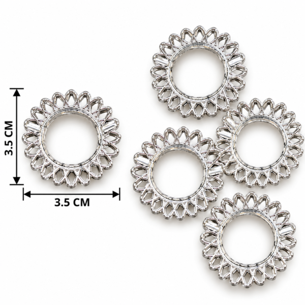 Silver Gota Floral Ring Embellishment