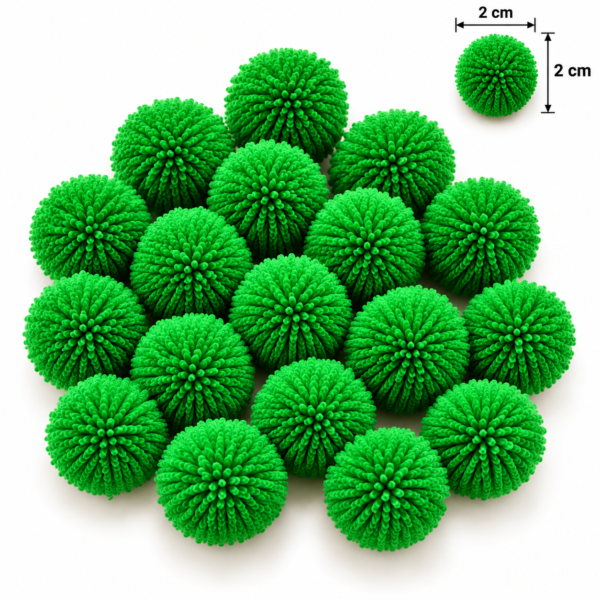 Light Green Pom Pom Balls – 2 cm