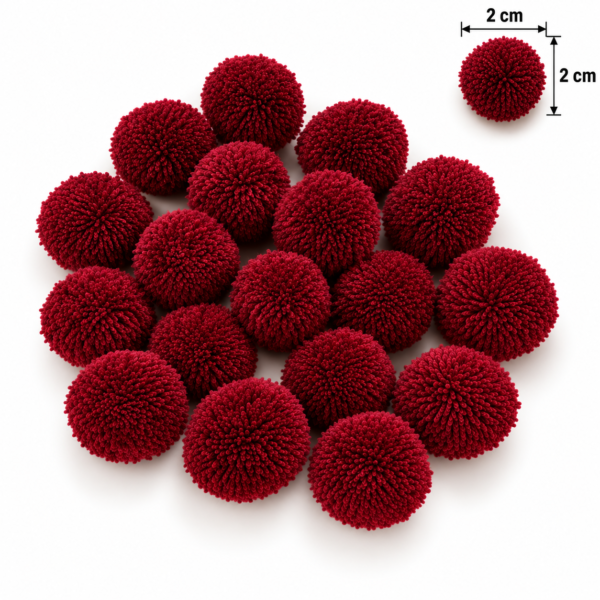 Wool Pom Pom Balls – 2 cm